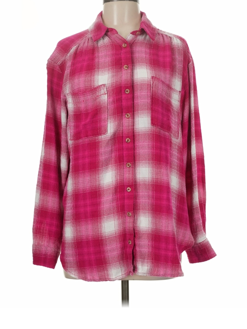 Pilcro  Anthropology Pink 💓Plaid Flannel